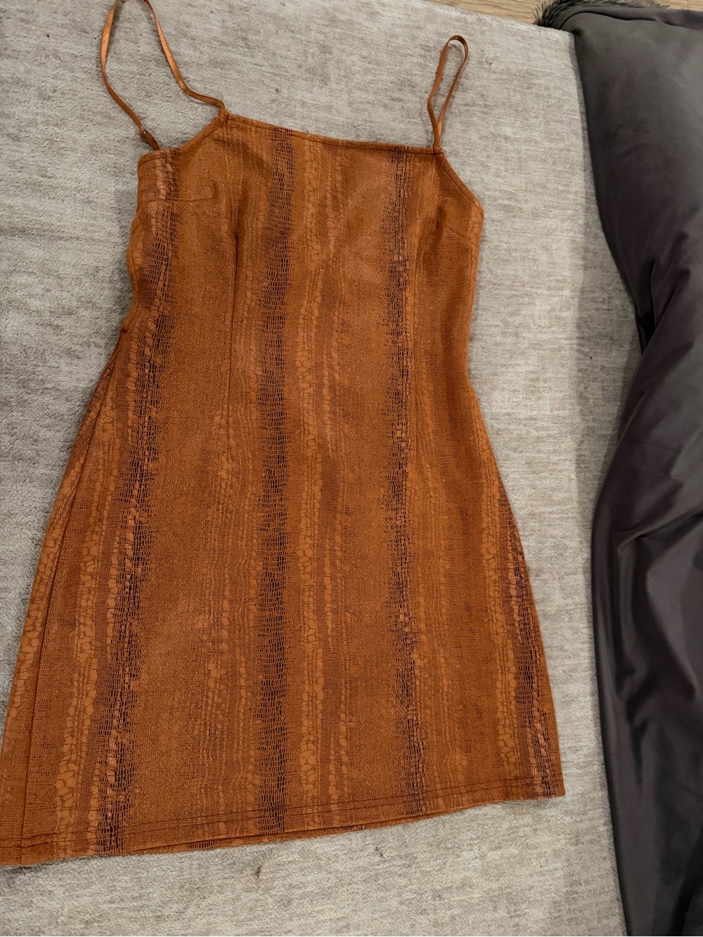 Urban Outfitters Rust Brown Snake-Print Mini Slip Dress